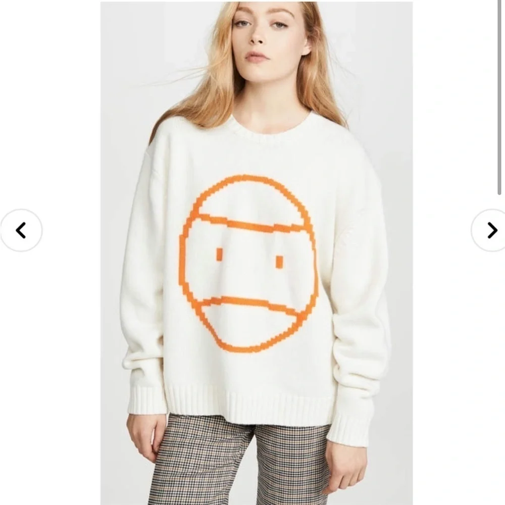 Tory Burch Sport / chunky Little Grumps pixel tennis merino wool Sweater XS